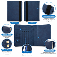 Portefeuille de voyage en cuir PU avec porte-cartes, sangle élastique, emplacements pour cartes SIM, poches, idéal pour les voyages, aéroports, vacances, taille personnalisée, vente en gros, OEM