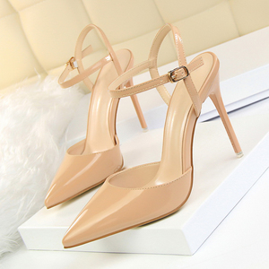 Zapatos de Tacón Alto Stiletto con Una Sola Tira, Elegantes y Sensuales para Mujer, Cómodos, de Charol Suave, con Punta en Pico, Estilo Veraniego - Product Image 4