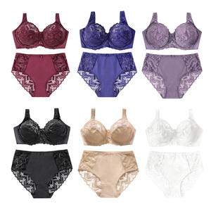 BEIZHI nuovo Design <span class=keywords><strong>con</strong></span> <span class=keywords><strong>ferretto</strong></span> Plus Size set di reggiseni e mutandine da donna trasparenti in pizzo Sexy di lusso - Product Image 2