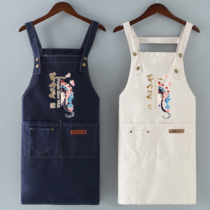 ผ้ากันเปื้อนโลโก้สั่งทำระดับพรีเมียม สำหรับใช้ในครัวเรือน กันน้ำ กันน้ำมัน ชุดทำงานผู้หญิง ผ้าฝ้ายแท้ สไตล์ใหม่ปี 2026 แบบเน็ตไอดอล - Product Image 1