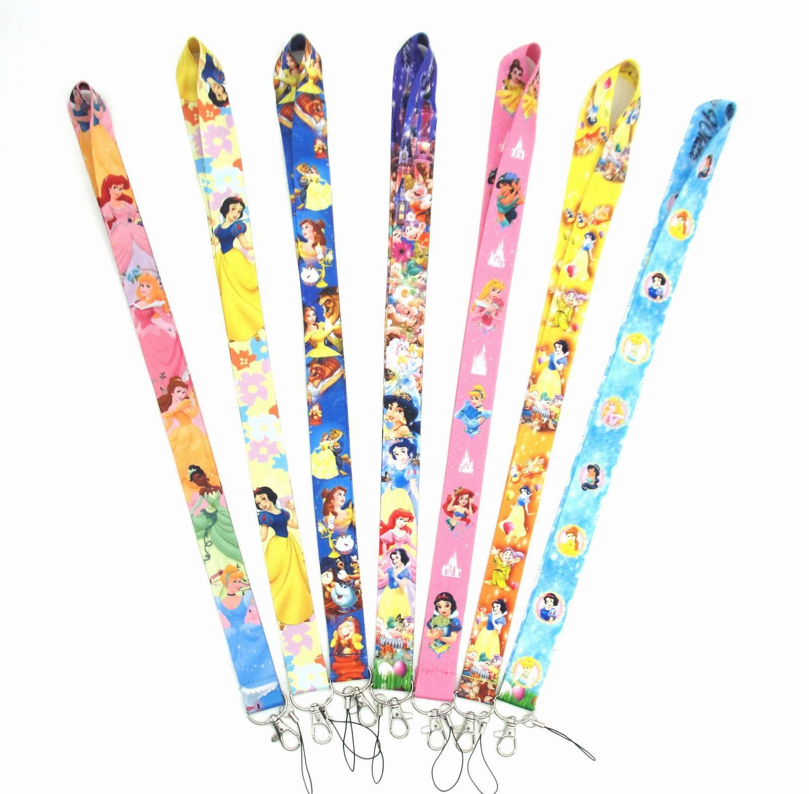 Cute Cartoon Snow White Princess Lanyard Wholesale Promotional Gift High Quality Phone Card Accessories Lanyards Custom Logo Image 3