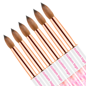 Bolígrafos de Arte de Metal para <span class=keywords><strong>uñas</strong></span>, pincel acrílico Kolinsky <span class=keywords><strong>2022</strong></span> con tapa, mango de cristal arcoíris #2-#18, 100% - Product Image 3