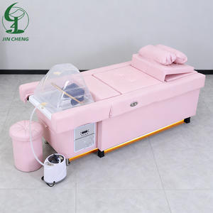 Jincheng Custom Pink Beauty Salon Shampoo Head Therapy Masaje tailandés Electric <span class=keywords><strong>Back</strong></span> Lift Pedicure Shampoo Bed - Product Image 3