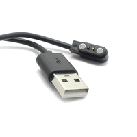 Câble de charge pour batterie externe USB 2.0 vers 2 broches Pogo Pin pour montre intelligente