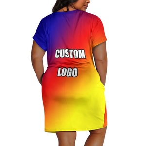 Papua New Guinea Mô Hình Của Phụ Nữ Ăn Mặc Dropship In Trên Nhu Cầu V Cổ Dresses Cá Tính Cổ Điển Cộng Với Kích Thước Váy Dành Cho Phụ Nữ - Product Image 4