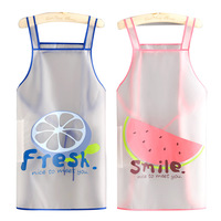 Tablier de Chef Transparent en TPU Style Dessin Animé, Imperméable et Résistant à l'Huile, pour la Cuisine Domestique et les Restaurants