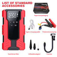 Démarreur de voiture portable 12V avec compresseur d'air, démarreur de batterie de voiture, station d'alimentation multifonction, démarreur de voiture