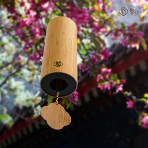 Carillon à vent de style chinois haut de gamme, cloche rétro en bambou à tenir à la main pour la méditation, la guérison et le yoga - Product Image 3