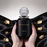 Botol Parfum Kaca Kosmetik Mewah 30ml 50ml 100ml Kosong untuk Pewarna Lukis dengan Cetak UV Kustom, Tutup Resin, dan Kemasan Kotak