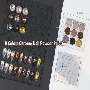 ผงสีเมทัลลิก 9 สี สำหรับตกแต่งเล็บแบบกระจกเงา สีแชมเปญโครม กลิตเตอร์เนื้อละเอียดพิเศษ สำหรับตกแต่งเล็บโครม - Product Image 2