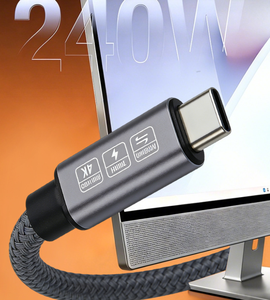สายเคเบิล USB-C ตัวผู้ ต่อ USB-C ตัวผู้ รองรับการชาร์จไฟ กำลังไฟ 100W ความเร็วสูง 20Gbps รองรับการส่งข้อมูลและวิดีโอ 8K - Product Image 4