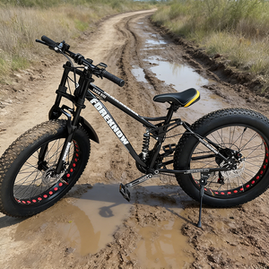 Bicicletta Mountain Bike 26\" con Pneumatici Fat 4.0, 21 Velocità, Doppia Sospensione per Strada Urbana e Sentieri All'aperto - Product Image 1
