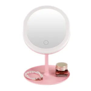 Лидер продаж, Высококачественная круглая настольная подставка для косметики, умное зеркало со светодиодной подсветкой для продвижения бизнеса