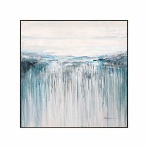 Dipinti Murali Astratti Dipinti a Mano con Texture Colorata, Opera d'Arte <span class=keywords><strong>Bianca</strong></span> e Blu con Cornice in <span class=keywords><strong>Legno</strong></span> - Product Image 4