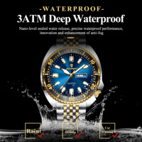 Montre pour homme Poedagar 682, luxe, sport, lunette rotative, date, jour, acier inoxydable, quartz, prête à être expédiée, vente directe d'usine