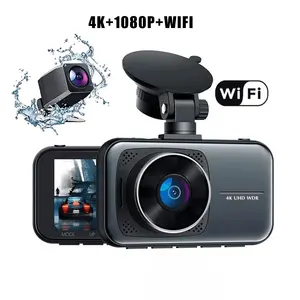 HD1 3 pouces 4K + 1080P double canaux caméra de tableau de bord WIFI voiture boîte noire DVR