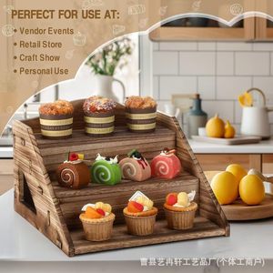 Wooden <b>Display</b> <b>Rack</b> 3 Tier For Succulents Candles Soaps Cupcakes Desktop Organizer Indoor Use - Product Image 4