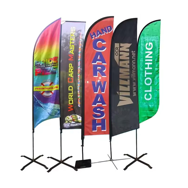 Custom Feather Flag Banner Sublimation Printed Roadside Oriflamme Swooper Large Event Flag for Car Wash Gas Station Advertising