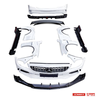 Kit carrosserie pour Mercedes Benz Classe C C250 C300 W205 GTR Style Pare-chocs Aileron de Capot Jupe Latérale Arches de Roue Facelift Auto Parts