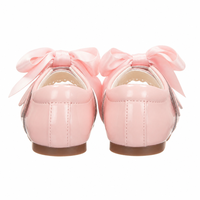 Chaussures Mary Jane roses brillantes pour enfants avec nœud, respirantes et antidérapantes, pour occasions formelles