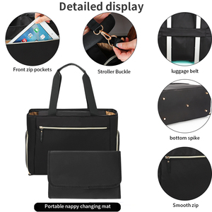 <span class=keywords><strong>Sac</strong></span> <span class=keywords><strong>à</strong></span> couches multifonctionnel étanche pour nouveau-né <span class=keywords><strong>Mini</strong></span> fourre-tout <span class=keywords><strong>sac</strong></span> de voyage de maternité poches isolées Design élégant pour femme - Product Image 5