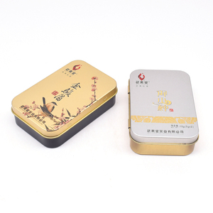 Factory Customized Makeup Candy Tools Scissor Cosmetic Playing Cards Packaging Rectangular Hinged Lid Metal Tins box
