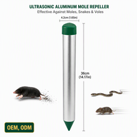 Répulsif Ultrasonique Souris et Taupes 400Hz à Vibration, Étanche pour Extérieur, Dissuasif pour Gophers, Chasseur de Rongeurs sur Piquet Métallique pour Jardin et Verger