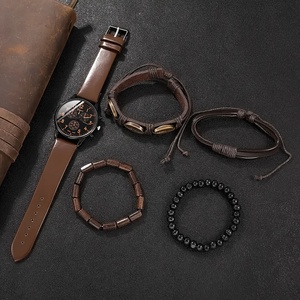 192041 Set di 5 Orologi da <span class=keywords><strong>Uomo</strong></span> con <span class=keywords><strong>Cinturino</strong></span> in <span class=keywords><strong>Pelle</strong></span> Marrone e Set di Orologi Maschili alla Moda - Product Image 5