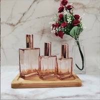Botol Kaca Tekan Bahu Rata Baru 30ml 50ml 100ml Serum Perawatan Kulit Krim Wajah Tutup Mawar Transparan Botol Pipet Layar