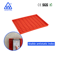 3W-9805129 356*282*20mm Conteneur de stockage ESD PP Plateau en plastique pour le stockage de matériaux hautement propres
