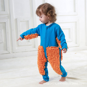 <span class=keywords><strong>Ropa</strong></span> <span class=keywords><strong>para</strong></span> limpiar el suelo <span class=keywords><strong>para</strong></span> niños y niñas, trajes de gateo de algodón puro, mono <span class=keywords><strong>para</strong></span> bebé, primavera-verano, estilo europeo americano, novedad 2024 - Product Image 6