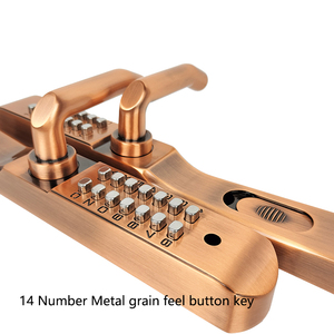 외부 좁은 알루미늄 도어록 14 키 푸시 버튼 암호 방수 부동액 기계식 잠금 장치 - Product Image 4