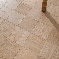 Parquet en bois de teck couleur claire minimaliste, design en damier multicouche