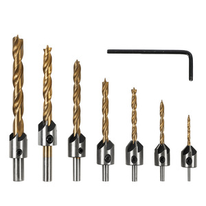 Lot de forets à trois pointes pour fraisage de trous et agrandissement de trous de vis, pour projets de menuiserie - Product Image 3