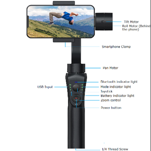 OEM profesional 3-Axis inteligente cardán de mano <span class=keywords><strong>Selfie</strong></span> <span class=keywords><strong>Stick</strong></span> estabilizador F6 Smartphone APP Control pista activa con trípode - Product Image 5