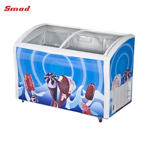 Congeladores de exhibición de hielo con puerta corrediza de vidrio curvo de doble temperatura Sc/sd(w)-298 - Product Image 5