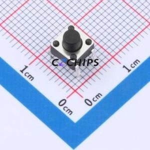 TC110416060 Tactile Switch Through hole Component (THT)-4P,6x6mm Switch Single Pole Single Throw Round Button 1.6N 6mm - Product Image 1