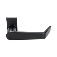 Poignée de porte en L minimaliste géométrique carrée, finition noire mate, anti-rouille, pour porte intérieure en bois, quincaillerie