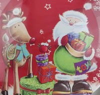 Juego de Vajilla Desechable Navideño Personalizado al por Mayor, Decoración con Temática de Santa Claus, Apto para Alimentos y Ecológico