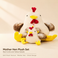 Peluche de poulet super douce, rembourrée en coton PP, coussin réconfortant, cadeau d'anniversaire et décoration de chambre