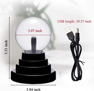 Plasma sensible au toucher USB/<span class=keywords><strong>lampe</strong></span> à boule de plasma à piles pour décor de bureau de chambre à coucher-cadeau créatif pour enfants/adultes/amis - Product Image 2
