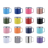 Mug de bureau américain exclusif transfrontalier 14oz en acier inoxydable 304 à double paroi isolé sous vide avec finition pulvérisée colorée