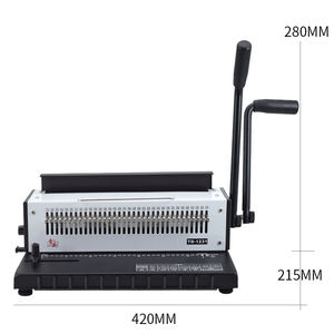 Биндер Rayson TD-1231 с ручным приводом, квадратные отверстия, шаг 3:1, перфорация до 12 листов/бондинг до 130 листов, прочный металлический пружинный переплетчик Wire-O - Product Image 4