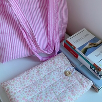 Bolsa de almacenamiento de libros de algodón acolchado hecho a mano suave para niñas hermoso diseño Floral estuche de propósito especial