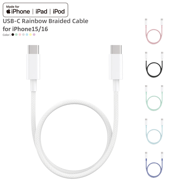High Quality 1m PD 60W Nylon Braided TPE PVC 480mbps Transfer USB 2.0 Type-C Fast Charging Cable for Phone