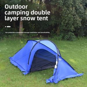 Tente personnalisée pour l'extérieur, ultra-légère, quatre saisons, 3-4 personnes, imperméable, en tissu Oxford, grande, portable, pliable, double couche - Product Image 3