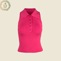 KD Fabricant de pulls en tricot personnalisé Tops Pull Col V Sans manches Moulante Ribknit Pull Gilet Femmes