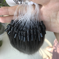 100 grammes de cheveux micro-loop à cuticules intactes, extensions brésiliennes Remy noires 1B, tissage double machine, cheveux humains bruts lisses