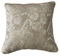 Housse de coussin jacquard métallique rose élégante haut de gamme, coussin décoratif de luxe léger pour canapé, salon et chambre à coucher