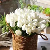 O-X0107 Amazon Lieferant Künstliche Tulpe Blumenstrauß Real Touch PU Mini Tulpen Gefälschte Blumen Hochzeit Geburtstags feier Dekoration